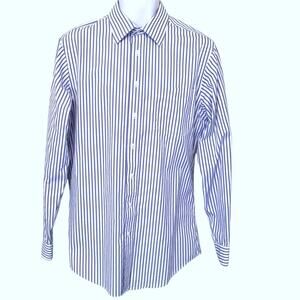 Joseph A. Banks Shirt Tailored Fit Blue Stripe 15-1/2-36